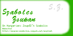 szabolcs zsupan business card